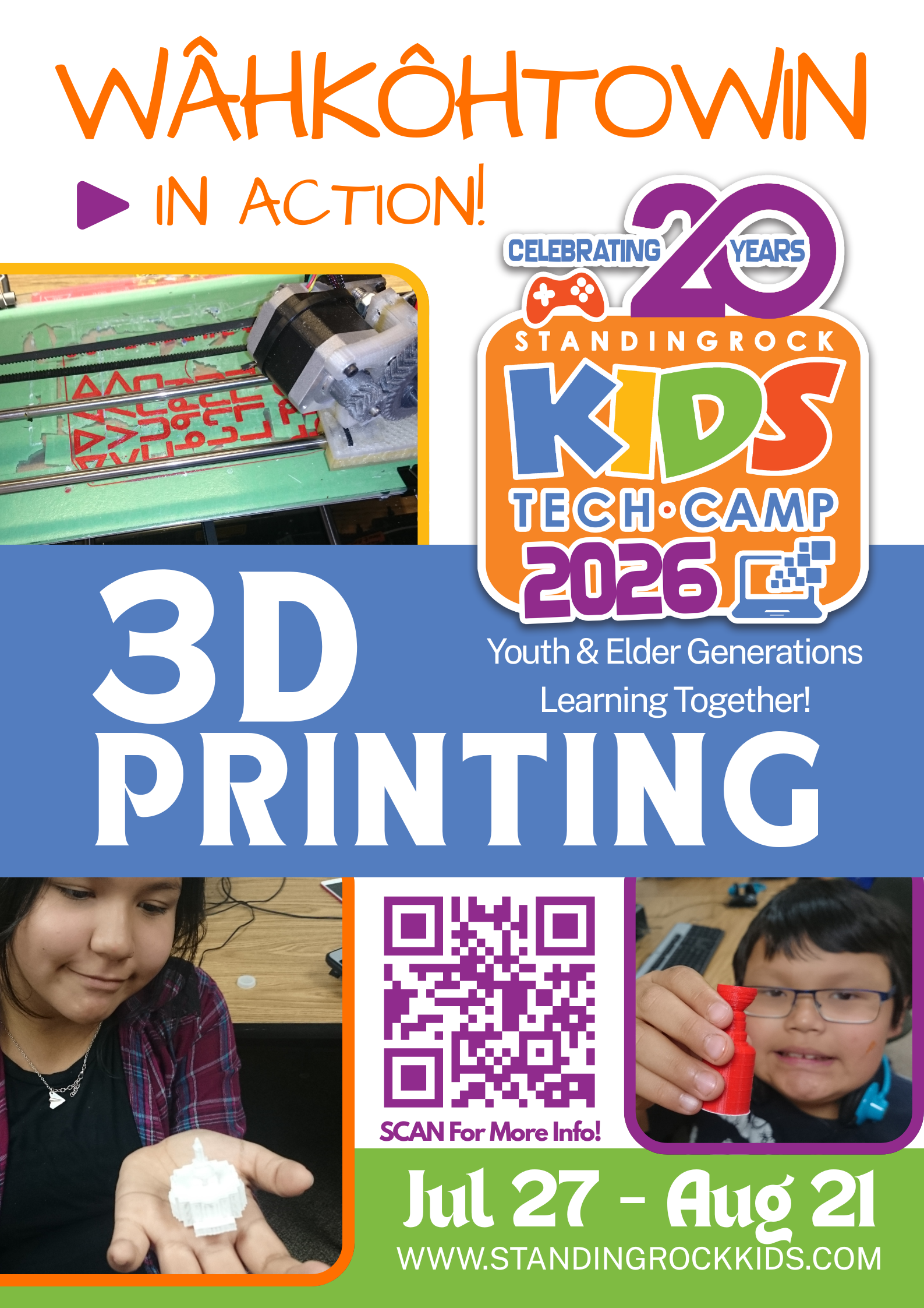 Poster - Wâhkôhtowin in Action! 3D Printing w QR