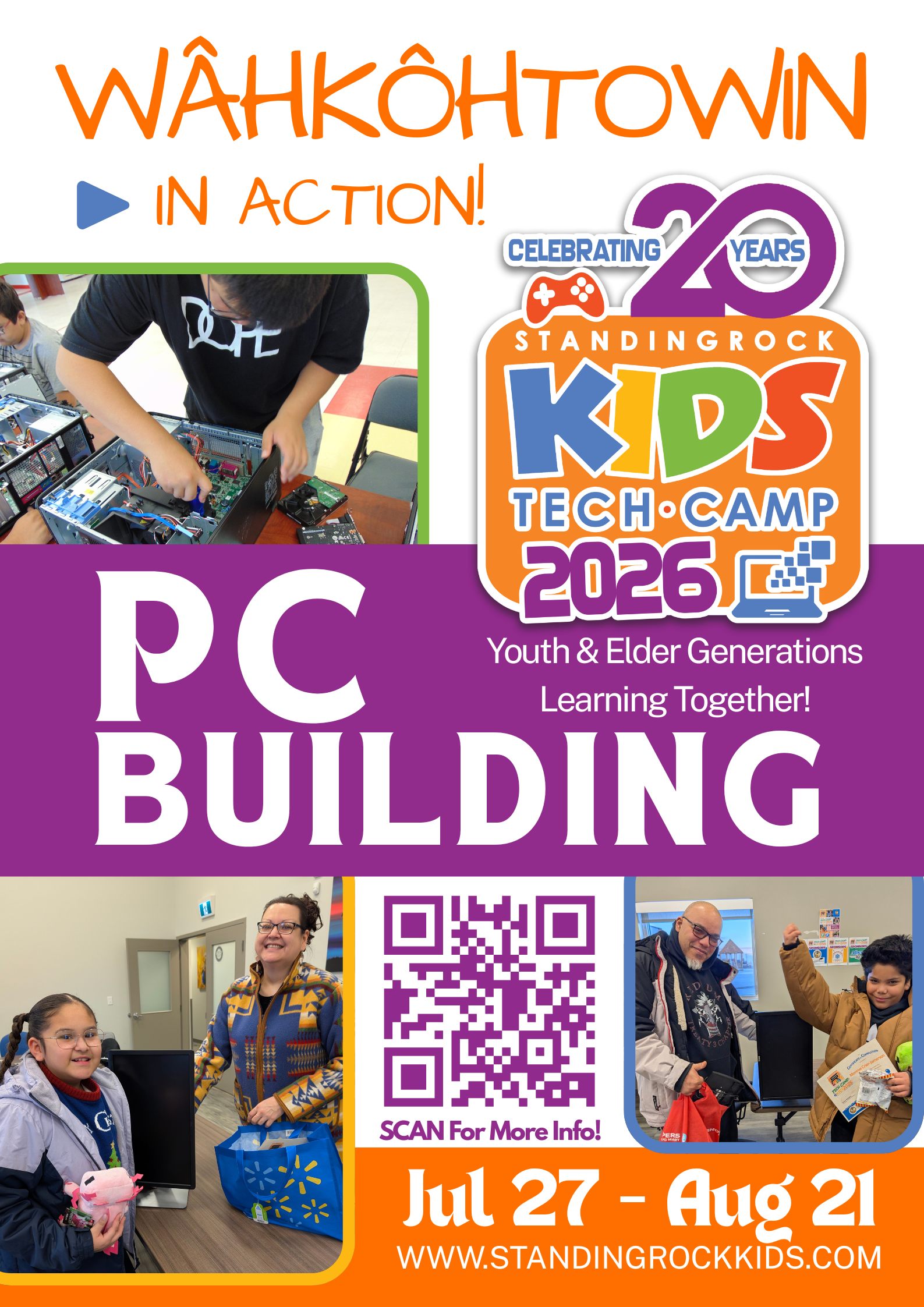 Poster - Wâhkôhtowin in Action! - PC Building w QR