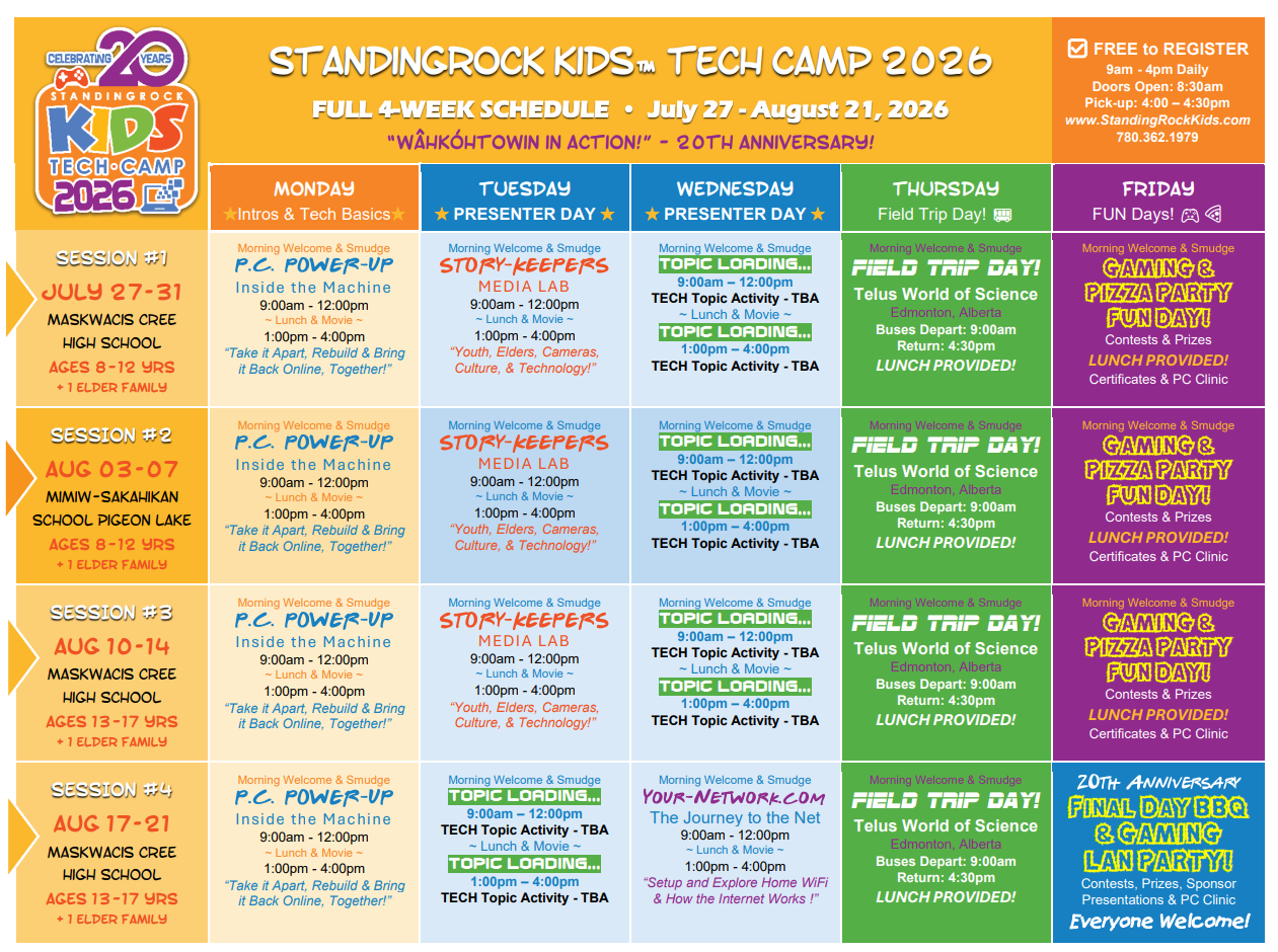 00-SCHEDULE - 4 Week KIDS Tech Camp 2026